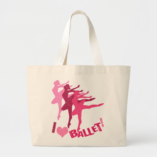 Ik hou van Ballet Grote Tote Bag (Voorkant)