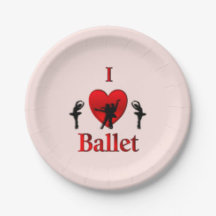Ik hou van ballet papieren bordje