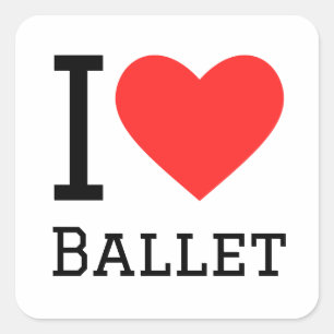 Ik hou van ballet vierkante sticker