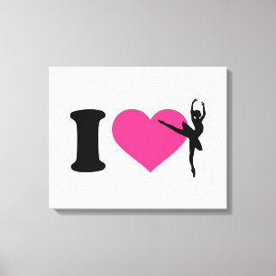 Ik hou van balletballerina canvas afdruk