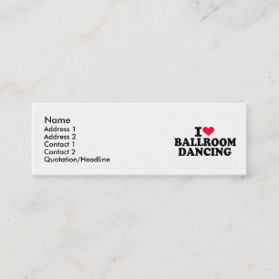 Ik hou van ballroom dansen mini visitekaartje