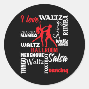 Ik hou van ballroomdansen - dansinstructeur paar c ronde sticker