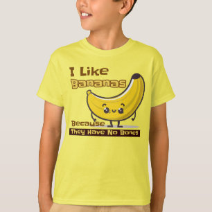 Ik hou van bananen omdat ze geen Bot hebben T-shirt