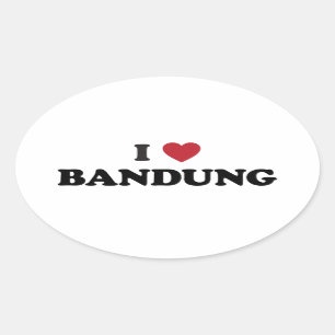 Ik hou van Bandung Indonesië Ovale Sticker