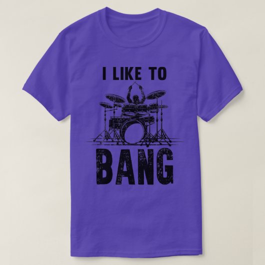 Ik hou van Bang Drums Funny Drummer T-shirt (Design voorkant)