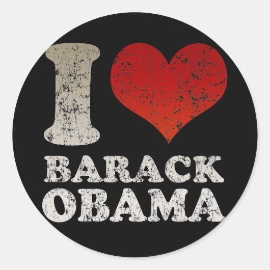 Ik hou van Barack Obama sticker (Voorkant)