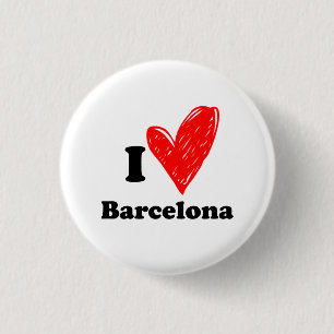 Ik hou van Barcelona Ronde Button 3,2 Cm
