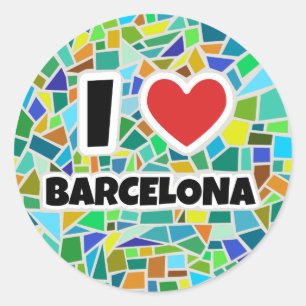Ik hou van Barcelona Ronde Sticker