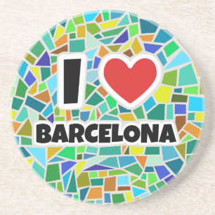 Ik hou van Barcelona Zandsteen Onderzetter