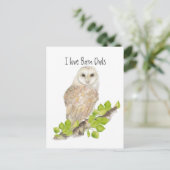 Ik hou van Barn Owls - Bird Briefkaart (Staand voorkant)