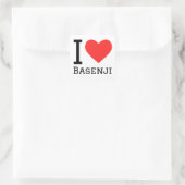 Ik hou van basenji vierkante sticker (Tas)