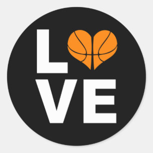Ik hou van basketbal sport atleet speler cadeau ronde sticker