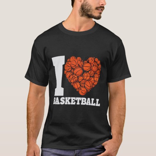 Ik hou van basketbal t-shirt (Voorkant)