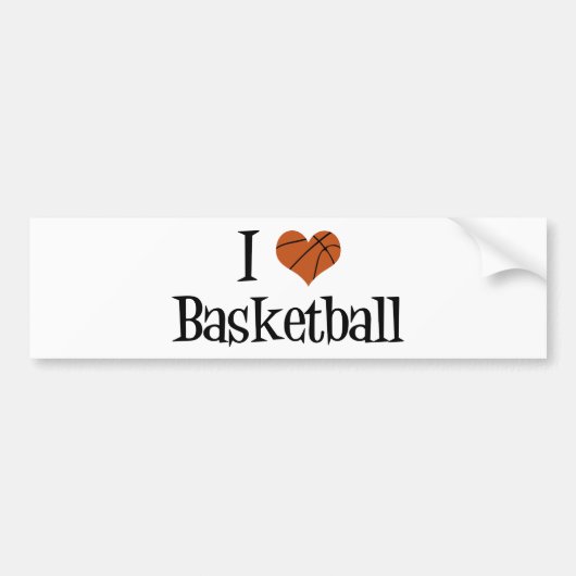 Ik hou van Basketball Bumpersticker (Voorkant)