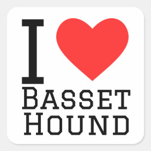 Ik hou van basset hound vierkante sticker