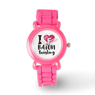 Ik hou van Baton Twirling Horloge