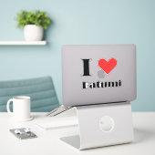 Ik hou van Batumi Sticker (Laptop op bureau)