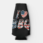 Ik hou van bbq, Amerikaans patriottisch Flesjeskoeler (Voorkant)