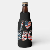 Ik hou van bbq, Amerikaans patriottisch Flesjeskoeler (Fles Voorkant)