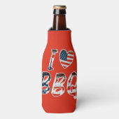 Ik hou van bbq, Amerikaans patriottisch Flesjeskoeler (Fles Voorkant)