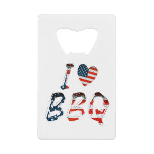 Ik hou van bbq, Amerikaans patriottisch Kredietkaart Flessenopener