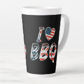 Ik hou van BBQ, Amerikaans patriottisch Latte Mok (Rechterhoek)
