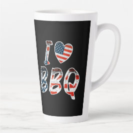 Ik hou van BBQ, Amerikaans patriottisch Latte Mok