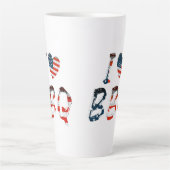 Ik hou van BBQ, Amerikaans patriottisch Latte Mok (Voorkant)