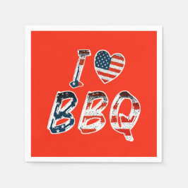Ik hou van bbq, Amerikaans patriottisch Servet