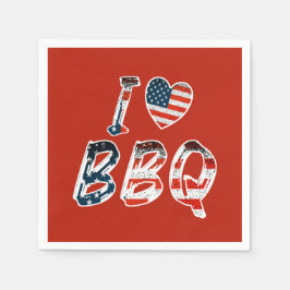 Ik hou van bbq, Amerikaans patriottisch Servet