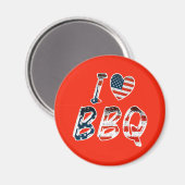 Ik hou van BBQ, Amerikaanse patriottisch Magneet (Voorkant / Achterkant)