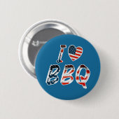 Ik hou van BBQ, Amerikaanse patriottisch Ronde Button 5,7 Cm (Voorkant /achterkant)