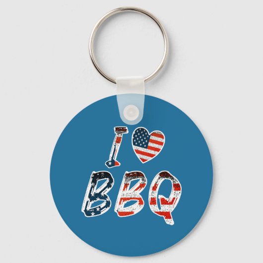 Ik hou van BBQ, Amerikaanse patriottisch Sleutelhanger (Voorkant)