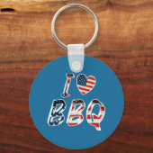 Ik hou van BBQ, Amerikaanse patriottisch Sleutelhanger (Achterkant)