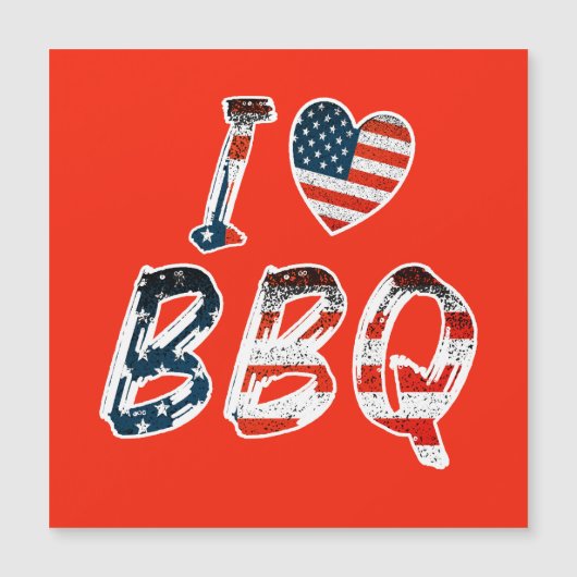 Ik hou van BBQ, Amerikaanse patriottische magnetis (Voorkant)
