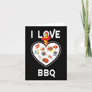 Ik hou van BBQ grappig voor barbecue liefhebbers e Kaart