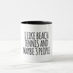 Ik hou van Beach Tennis en misschien 3 mensen Mok