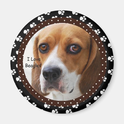 Ik hou van Beagles Magnet Magneet (Voorkant)