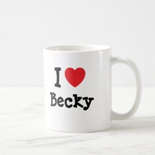 Ik hou van Becky hart T-Shirt Koffiemok