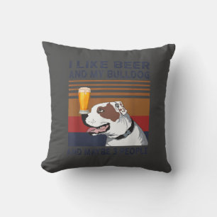 Ik hou van Beer en mijn Bulldog en misschien 3 men Kussen