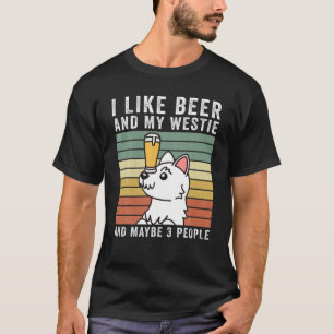 Ik hou van Beer en mijn Westie Retro Dog T-shirt