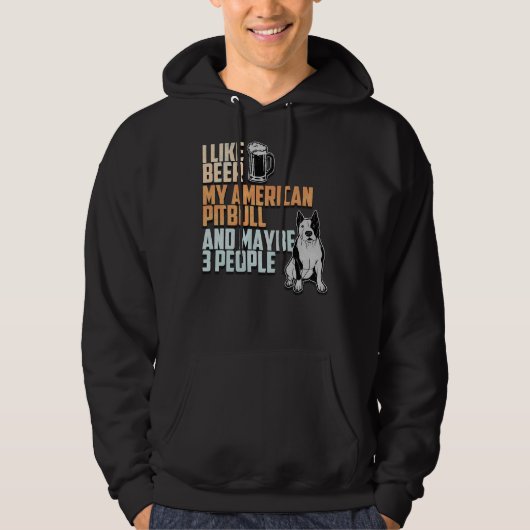 Ik hou van Beer Mijn Amerikaanse Pitbull en missch Hoodie (Voorkant)