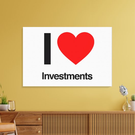 Ik hou van beleggingen canvas afdruk (Insitu (Woonkamer))