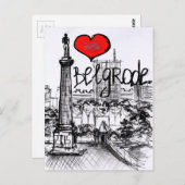 Ik hou van Belgrado Briefkaart (Voorkant / Achterkant)