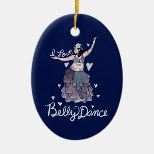 Ik hou van Belly Dance Keramisch Ornament