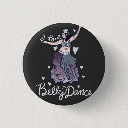 Ik hou van Belly Dance Ronde Button 3,2 Cm (Voorkant)