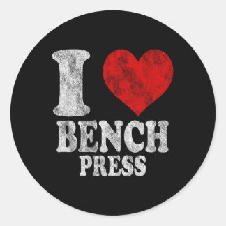 Ik hou van Bench Press Vintage 1 Ronde Sticker