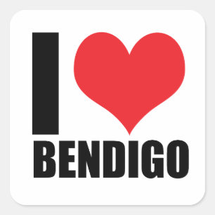 Ik hou van Bendigo Vierkante Sticker