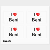 Ik hou van Beni Rechthoekige Sticker (Vel)