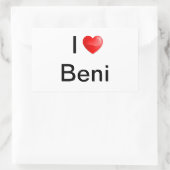 Ik hou van Beni Rechthoekige Sticker (Tas)